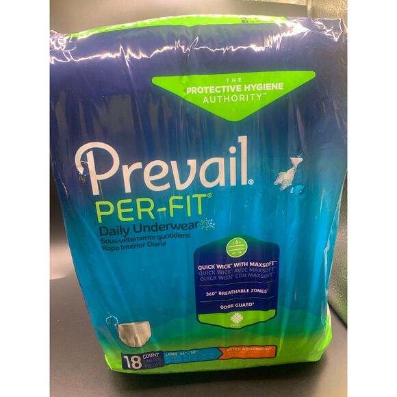 Prevail Per-Fit Large (44"-58") Daily Underwear 18 Count Protective Hygiene - Picture 2 of 3